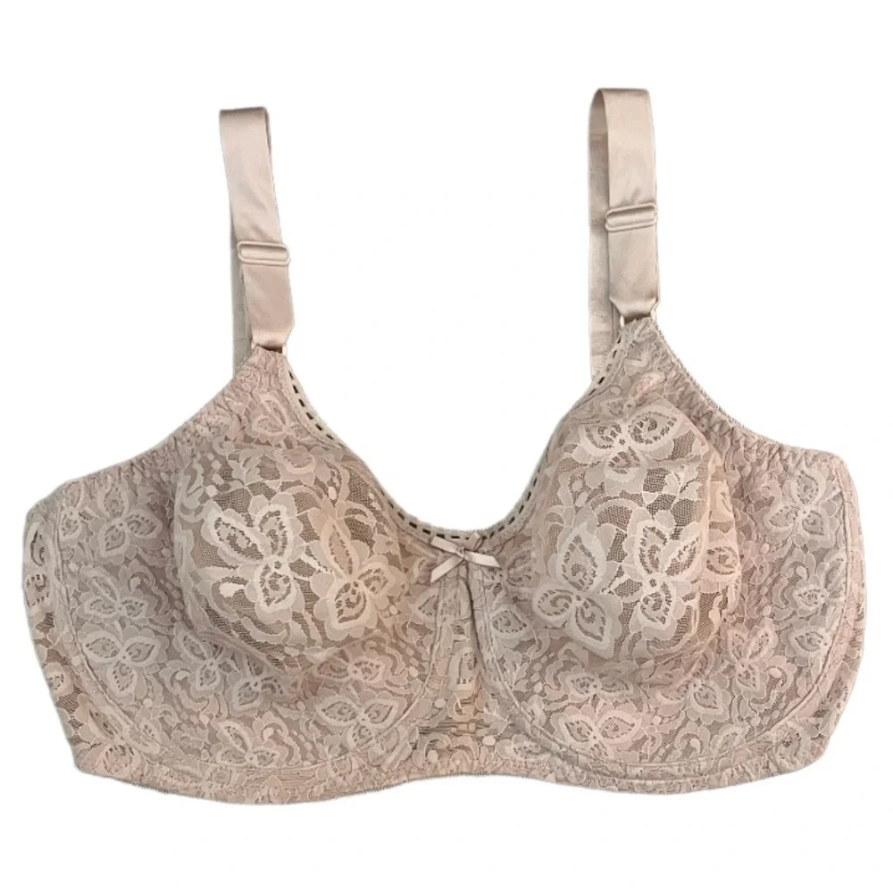 Bali 40DD Lace Bra Rosewood Smooth Lift Underwire Natural Tan Nude Beige